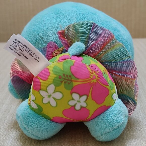 TY Hello Kitty by Sanrio Aqua Blue Tropical Flower 6" Plush 2014 - Picture 8 of 9